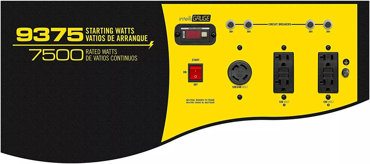 9,375-W Portable RV Ready Gas Powered Generator w/ Remote Start Home RV