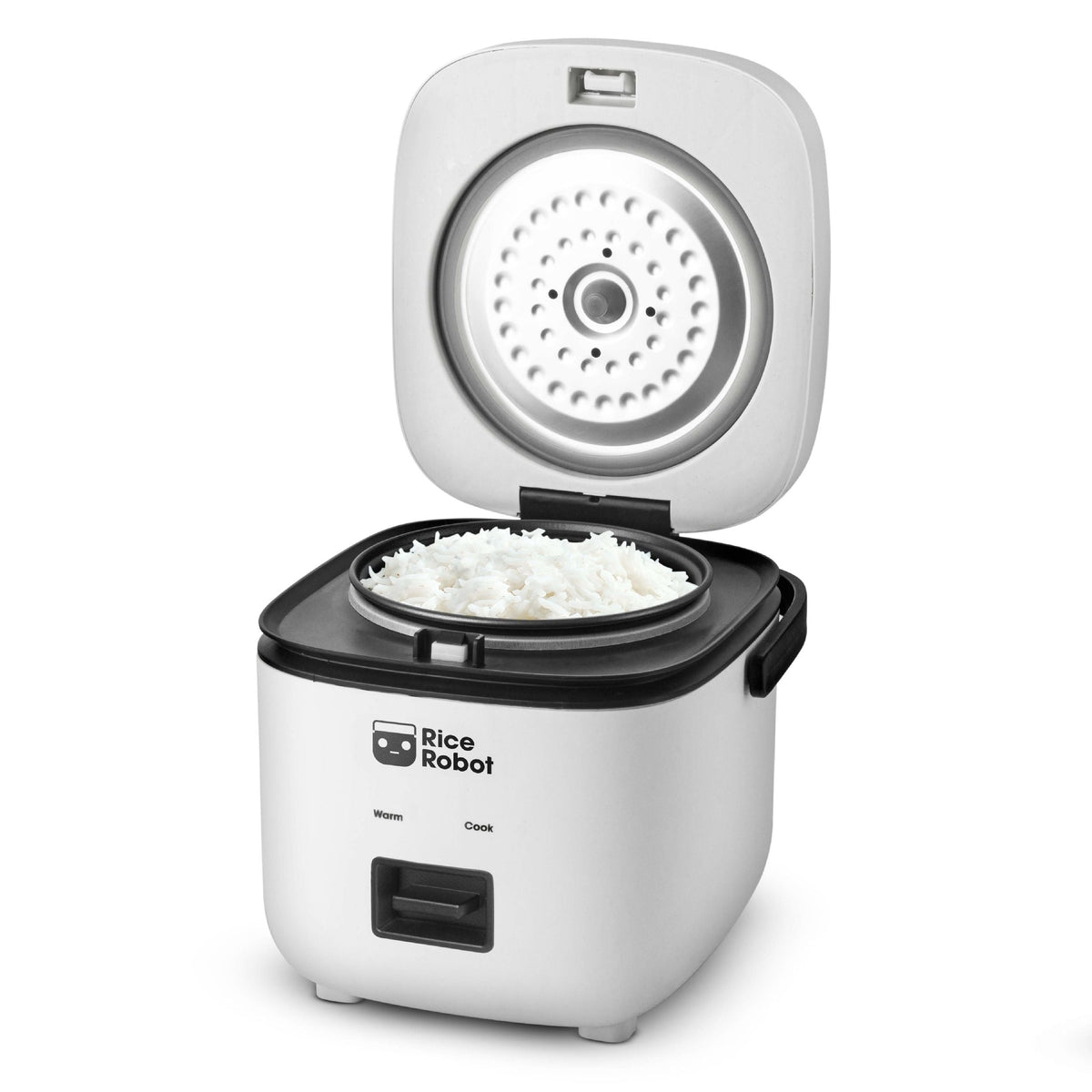 Ceramic Nonstick Rice Cooker, White, 1-qt