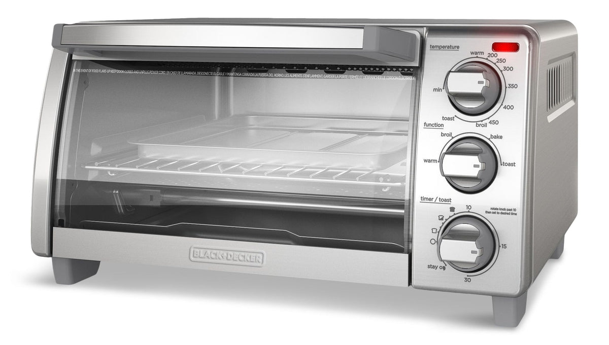 Toaster Oven with Natural Convection, Stainless Steel, 4-Slice