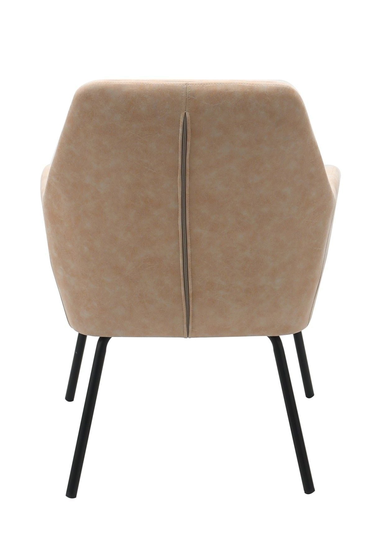 Vintage Beige Tufted Fabric Upholstered Dining Chair