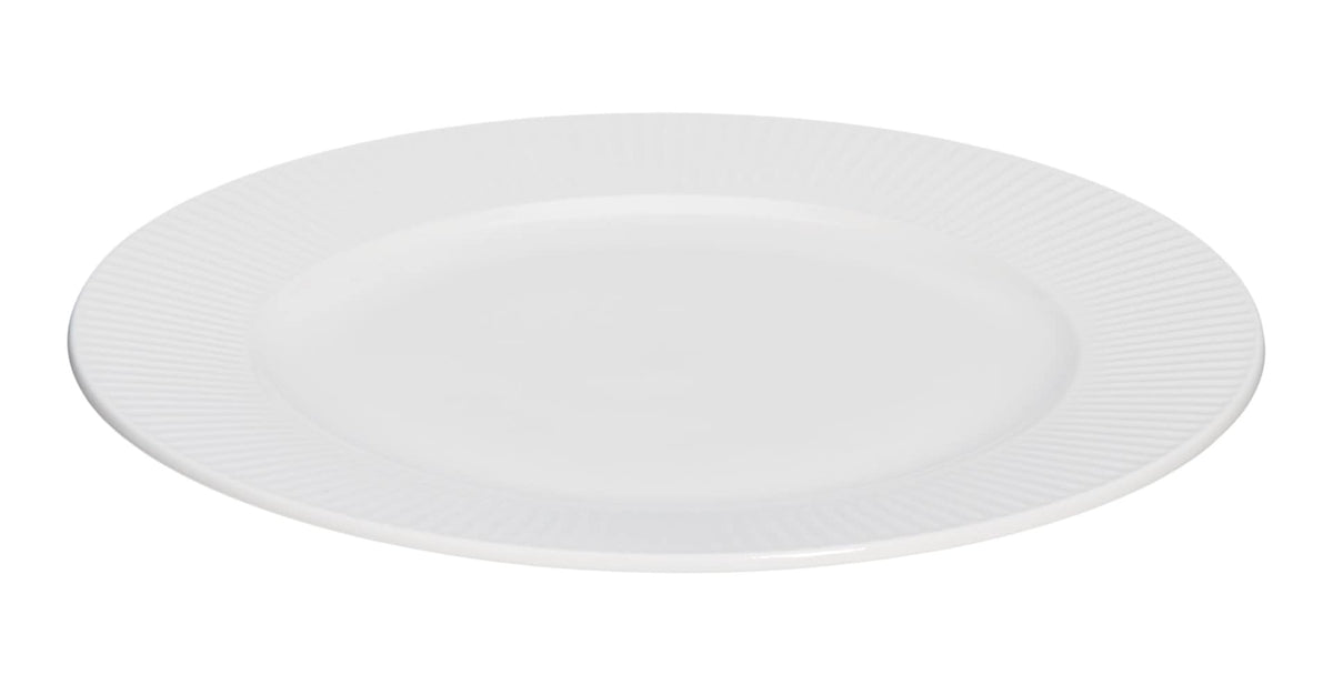 Highbury Ribbed New Bone Dinner Plate, 1-pc, White