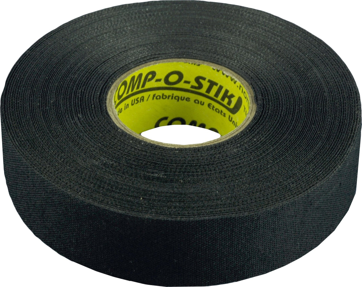 Cloth Hockey Stick Tape, Black, 24-mm x 15-m, 4-pk