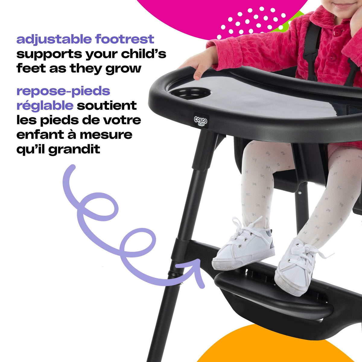 Black Canteen High Chair with Adjustable Footrest