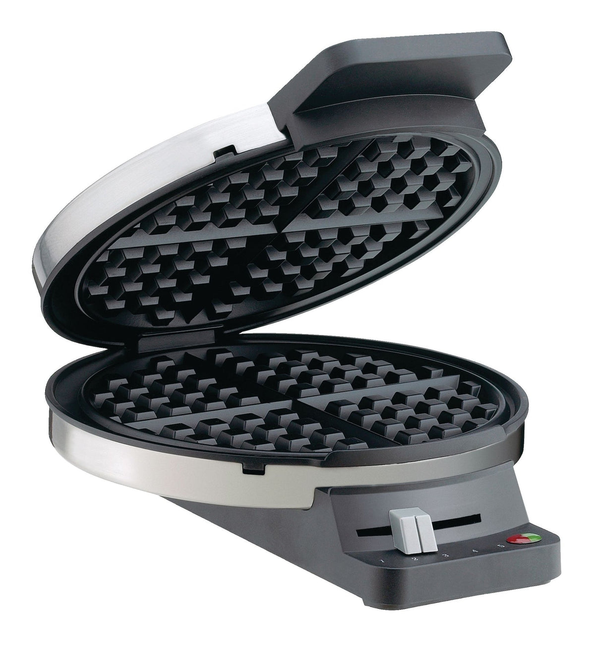 Round, Non-Stick Waffle Maker, Stainless Steel