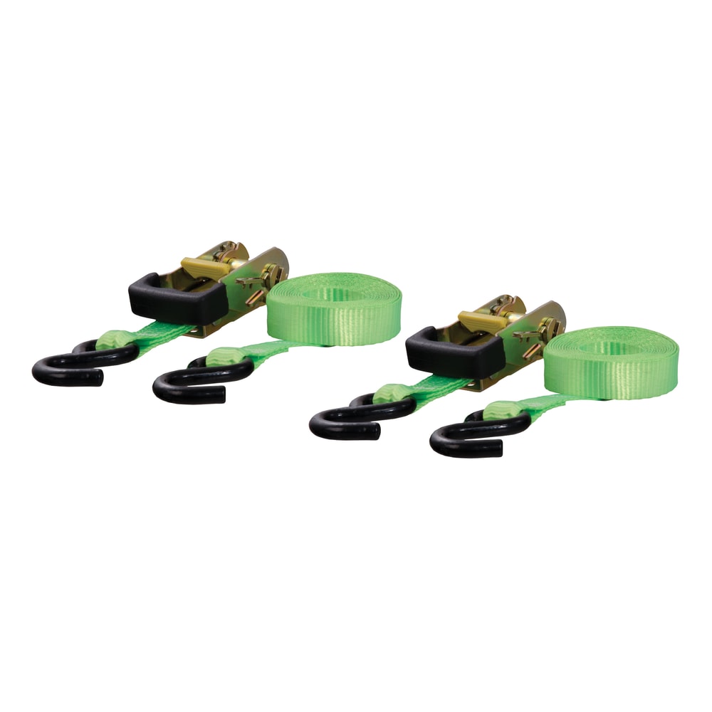 83028 16-ft Lime Green Cargo Straps with S-Hooks (1,100-lb, 2-pk)