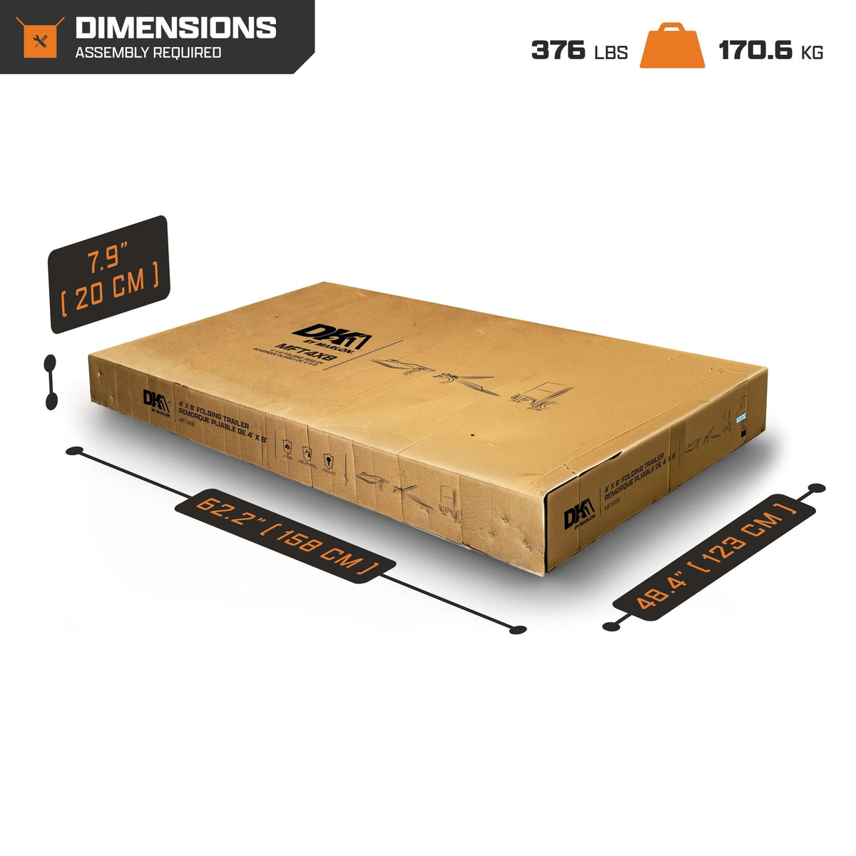 4x8-ft Single-Axle Folding Utility Trailer with 2-in Ball Coupler