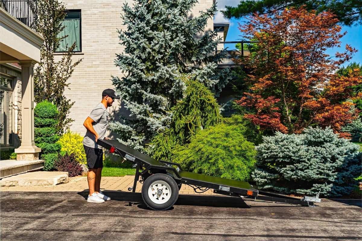 4x8-ft Single-Axle Folding Utility Trailer with 2-in Ball Coupler