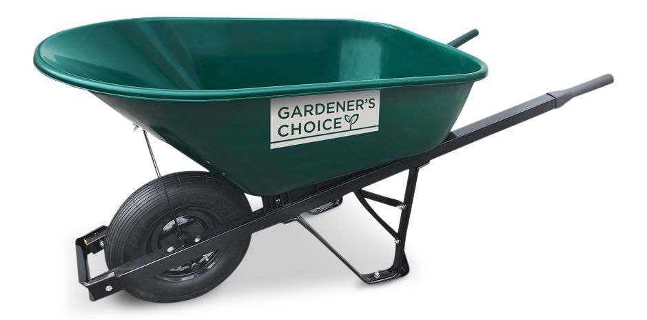 1-Wheel Homeowner Poly Tray Wheelbarrow with Steel Handles, 6-cu-ft