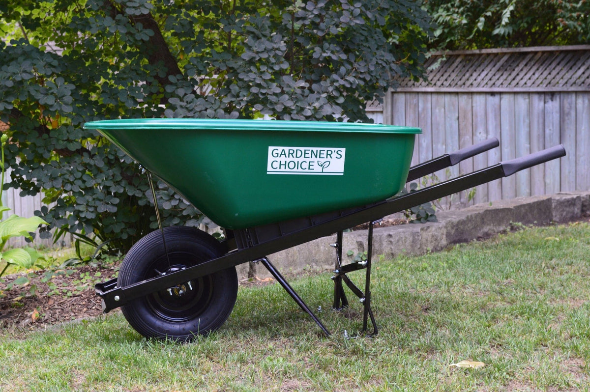 1-Wheel Homeowner Poly Tray Wheelbarrow with Steel Handles, 6-cu-ft
