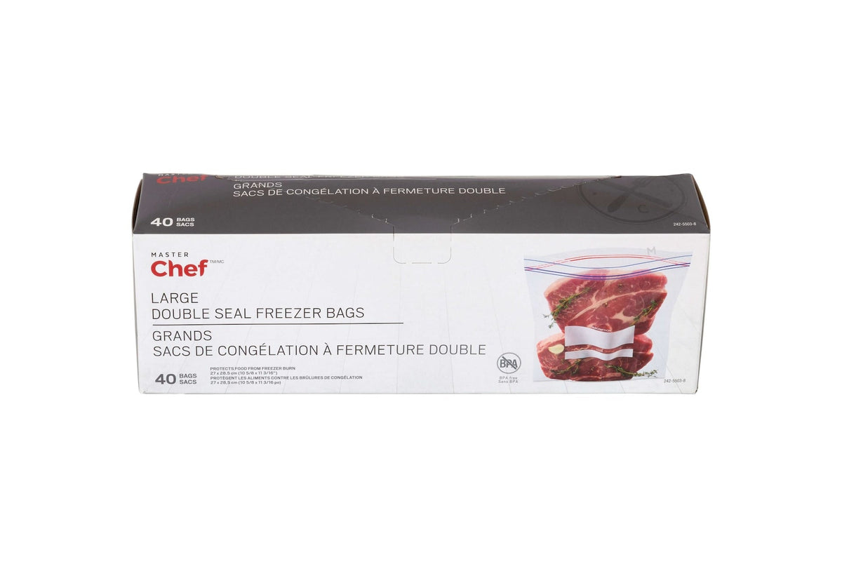 Double Seal Large Freezer Bag, 40-pk