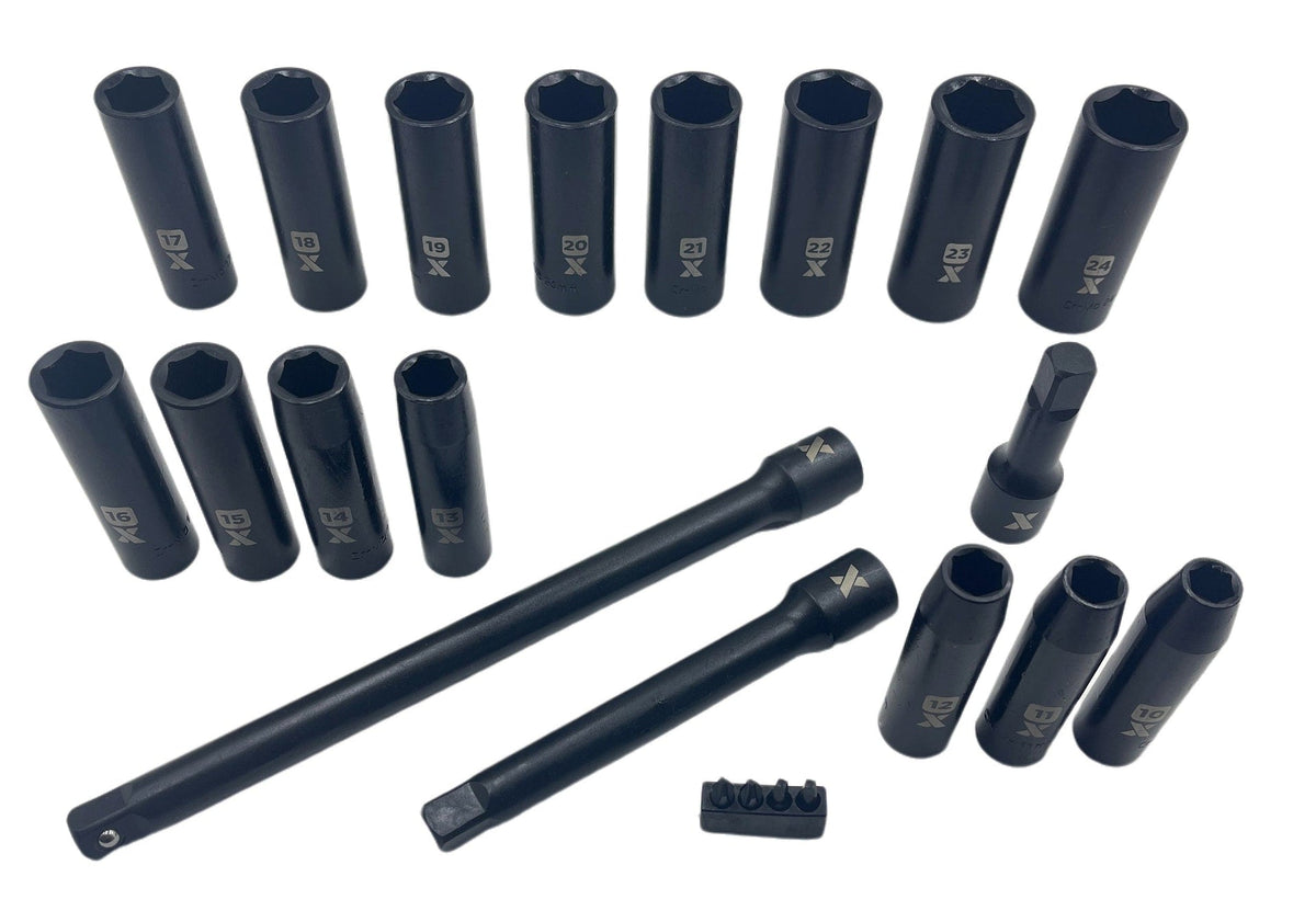 1/2-in Drive Professional Grade Impact Sockets Set, 18-pc, Metric
