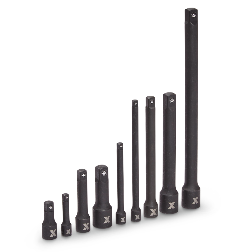 Impact Extension Bar Set, 9-pc, SAE/Metric, CRMO