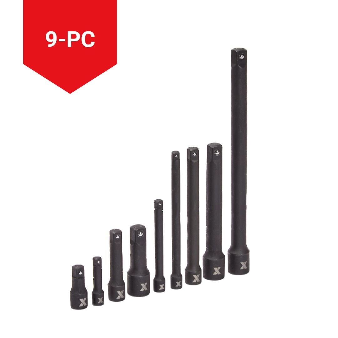 Impact Extension Bar Set, 9-pc, SAE/Metric, CRMO