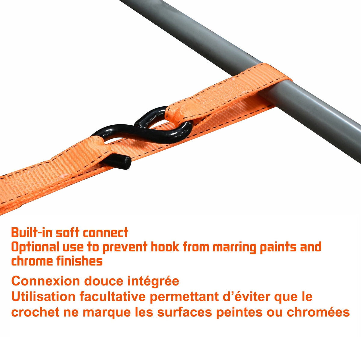 3,000-lb Heavy-Duty Ratchet Tie Down Straps, with Power Grip Padded Handles, 1.25-in x 10-ft, 2-pk