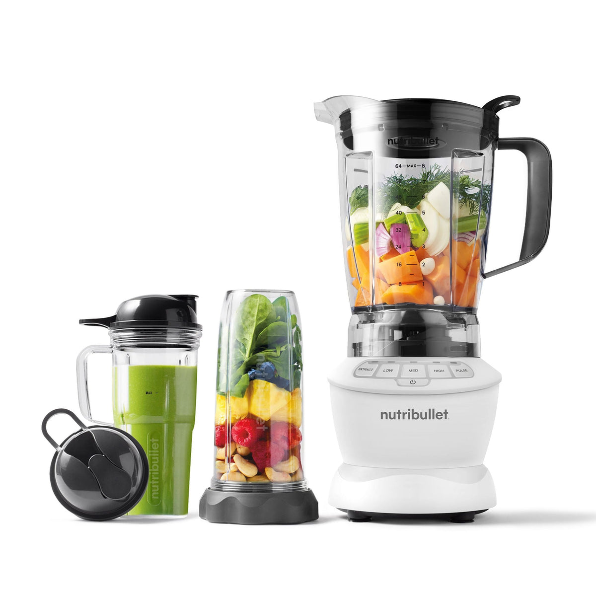 Full Sized & Single Serve Blender Combo, Includes 64-oz Pitcher & Accessories, 1200W