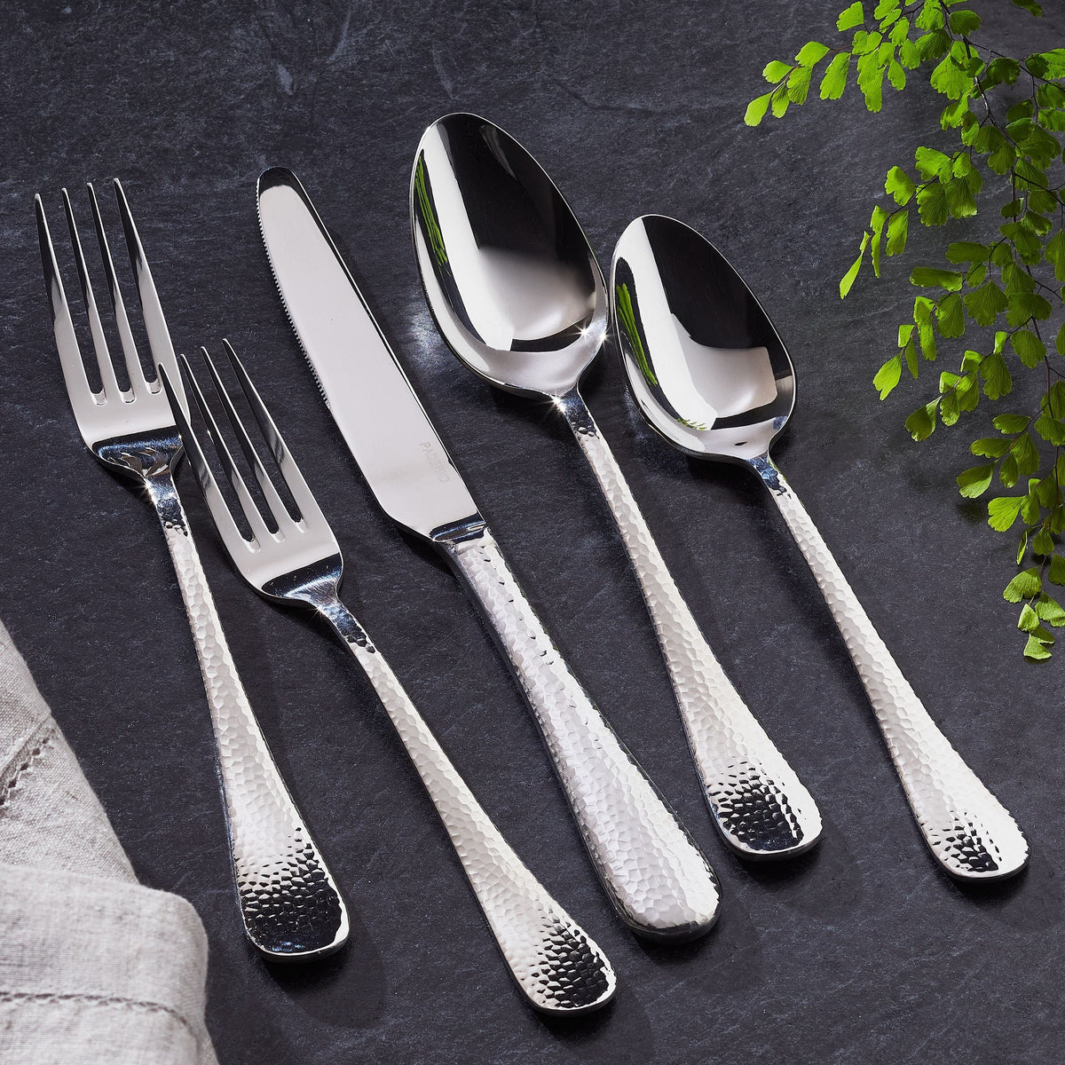 Hammered Flatware Set, Serves 4, 20-pc