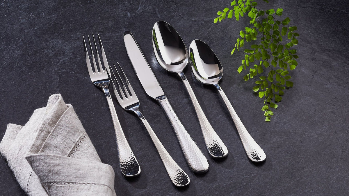 Hammered Flatware Set, Serves 4, 20-pc