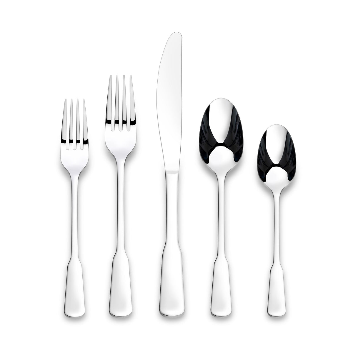 Morell Modern Paddle Mirror Finish Stainless Steel Flatware Set, Serves, 20-pc