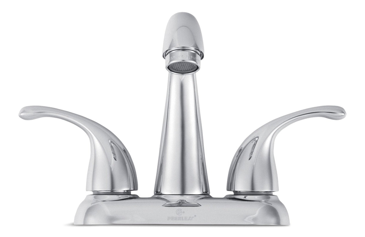 Double Handle Rigid Spout 4-in Centreset Bathroom Sink Faucet with Pop-Up Drain, Chrome