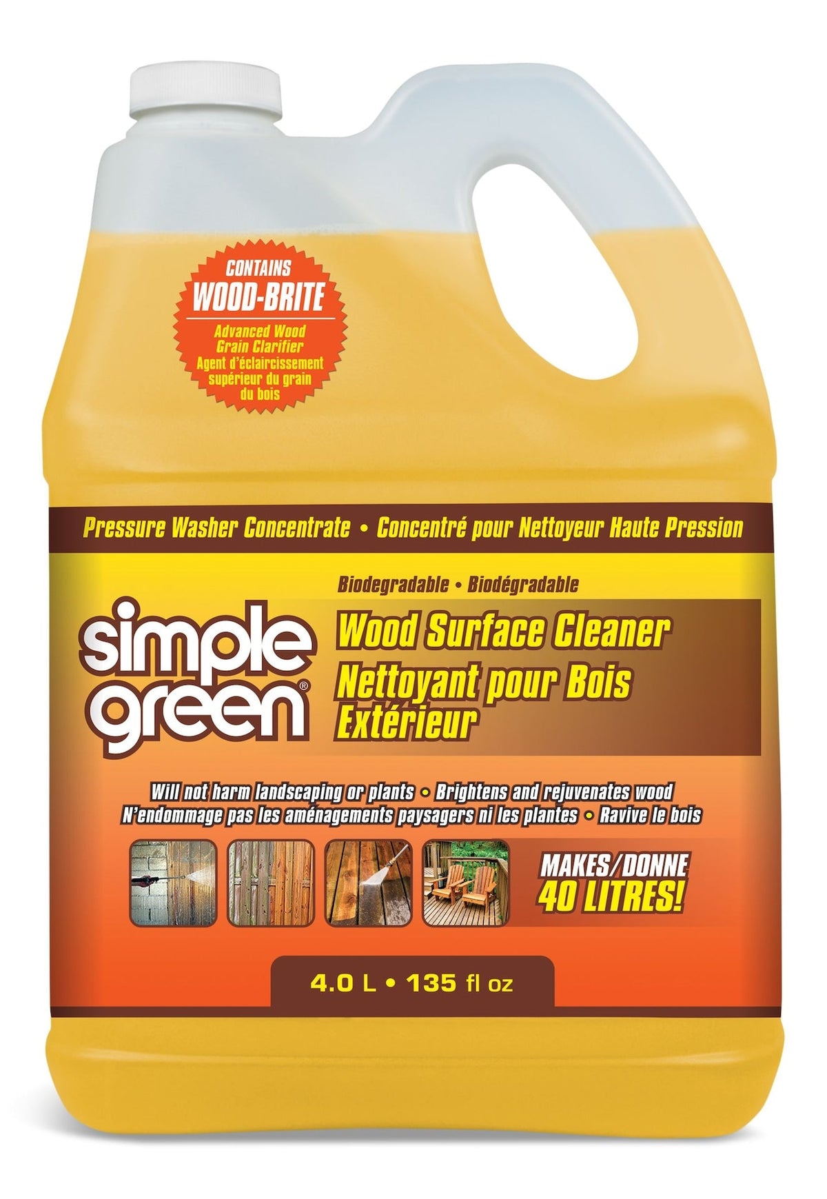 Wood Surface Concentrate Pressure Washer Detergent, 4L