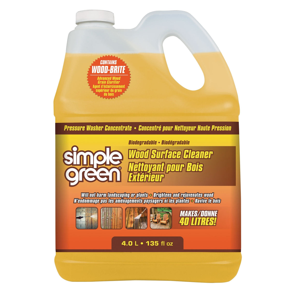 Wood Surface Concentrate Pressure Washer Detergent, 4L