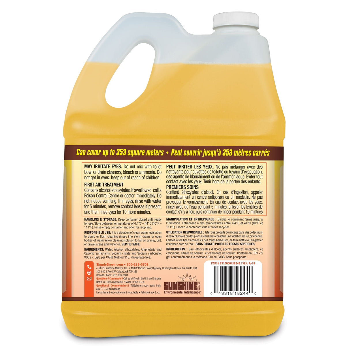Wood Surface Concentrate Pressure Washer Detergent, 4L