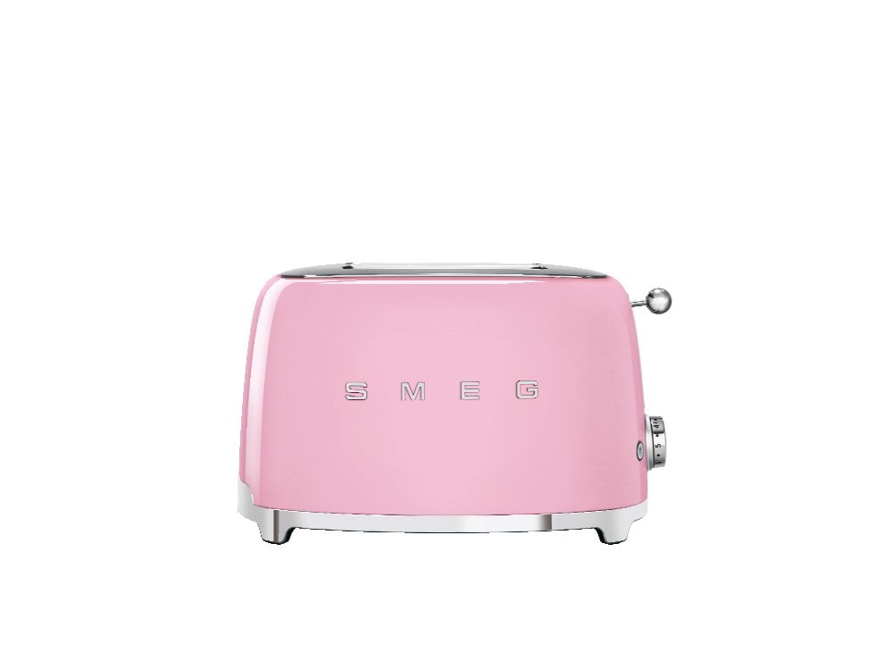 50's Retro Style Wide Slot Pop Up Electric Toaster with 6 Settings, 2-Slice, Pink