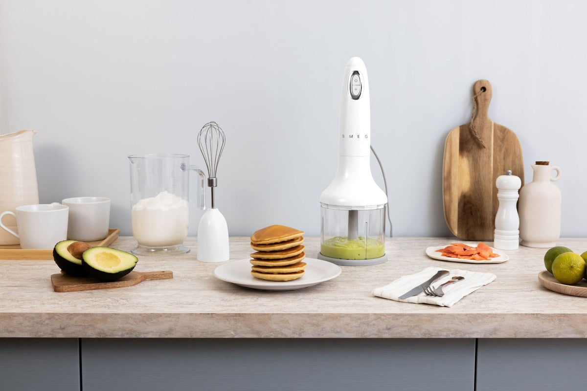 Variable Speed Hand Blender with Attachments, White