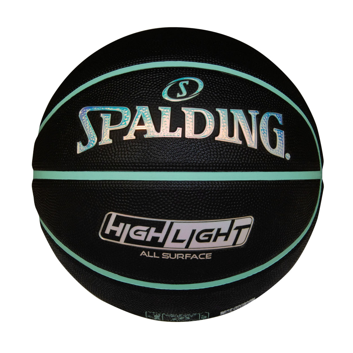 Highlight Foil Basketball, Black/Mint, Size 7