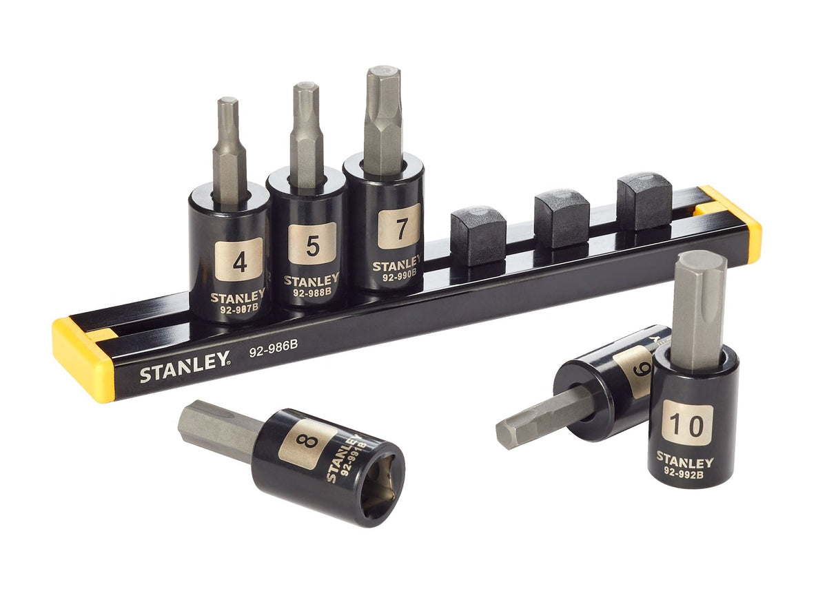 Professional Grade Black Chrome Hex Bit Socket Set, Metric, 6-pc