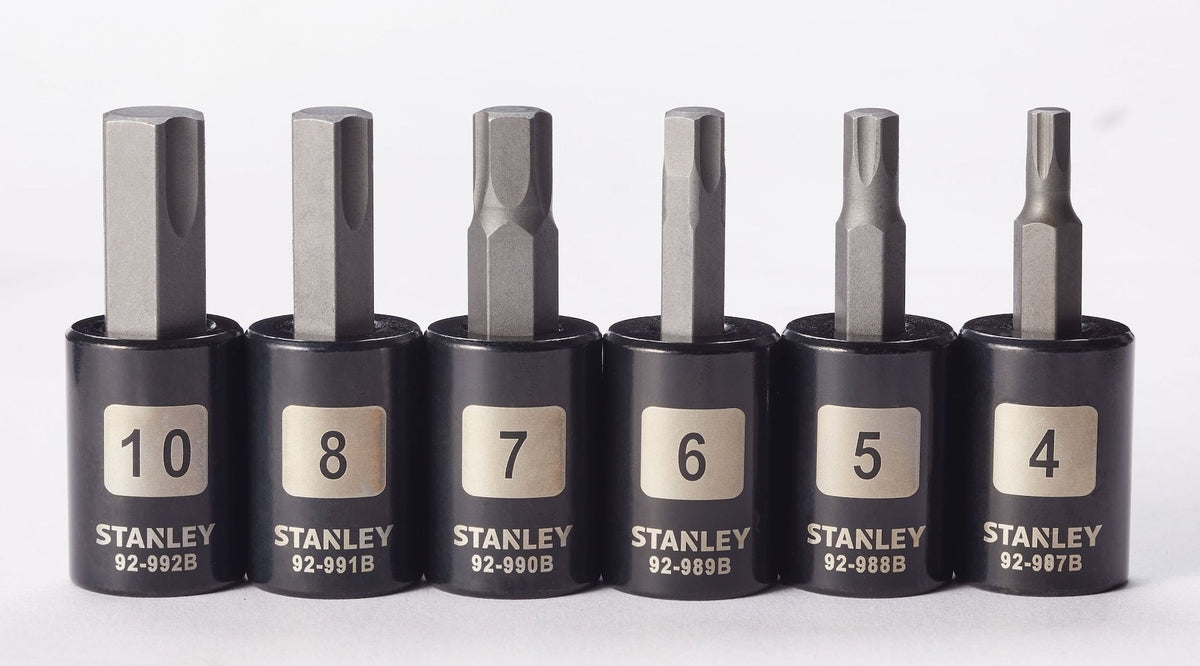 Professional Grade Black Chrome Hex Bit Socket Set, Metric, 6-pc