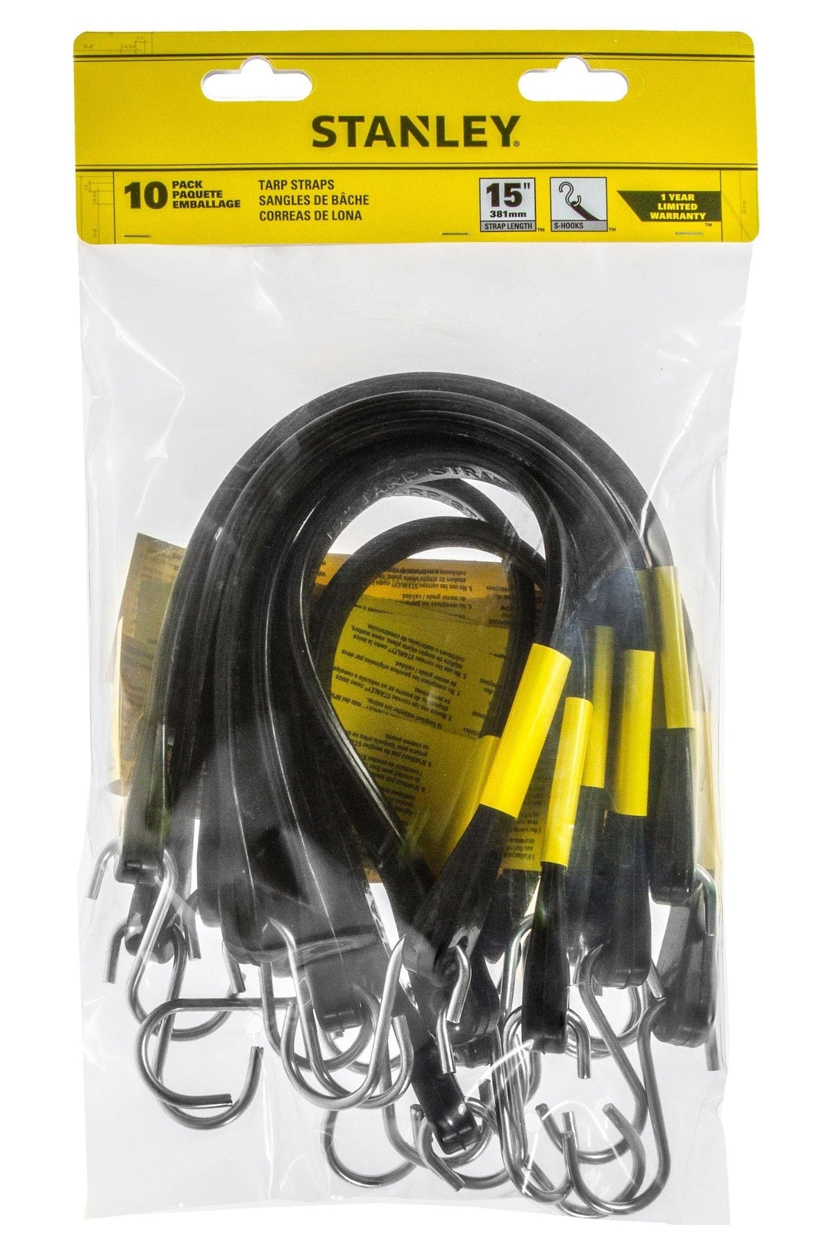 Tarp Straps, 15-in, 10-pk