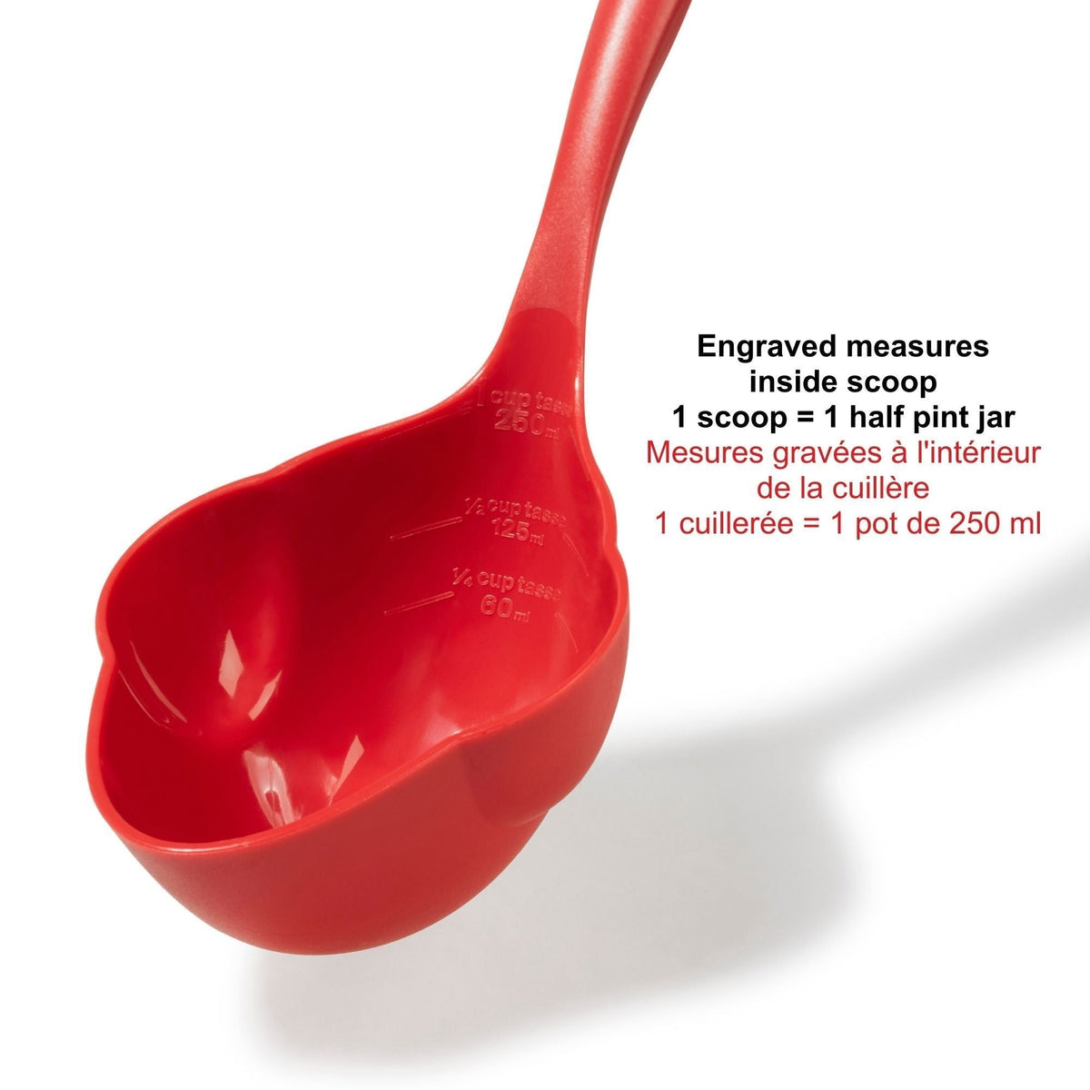Half Pint Dishwasher Safe Canning Ladle, Red