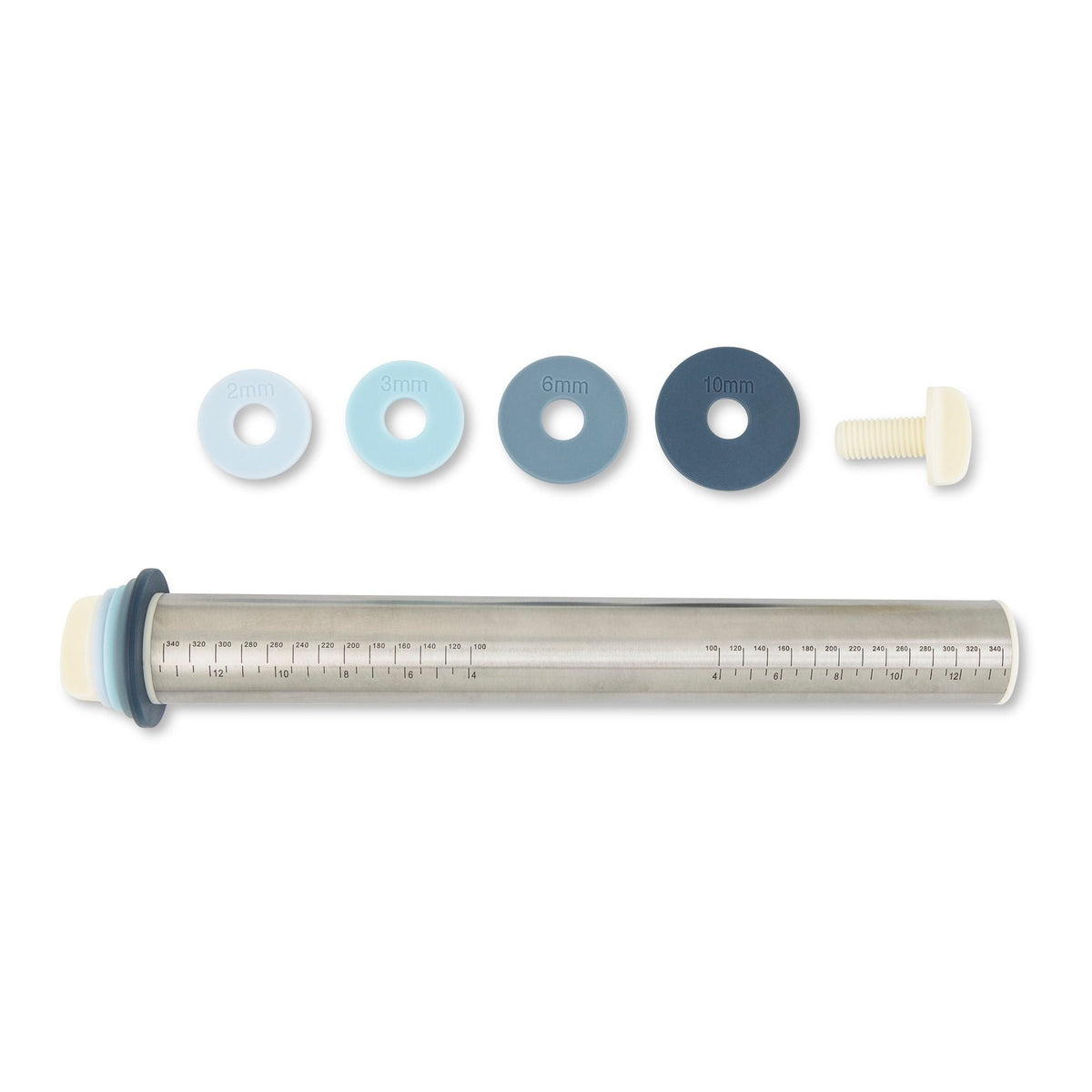Adjustable Stainless Steel Rolling Pin with Thickness Rings