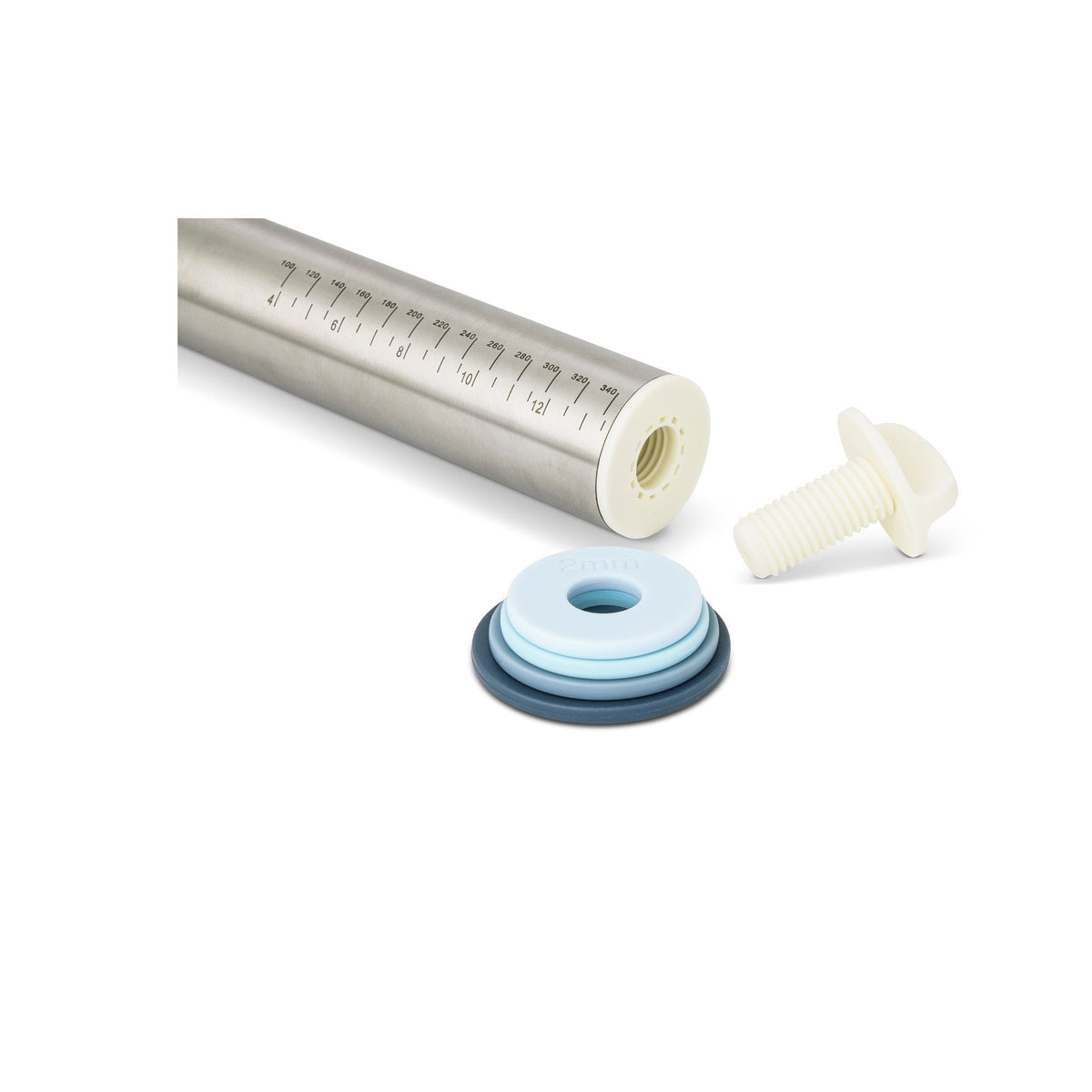 Adjustable Stainless Steel Rolling Pin with Thickness Rings