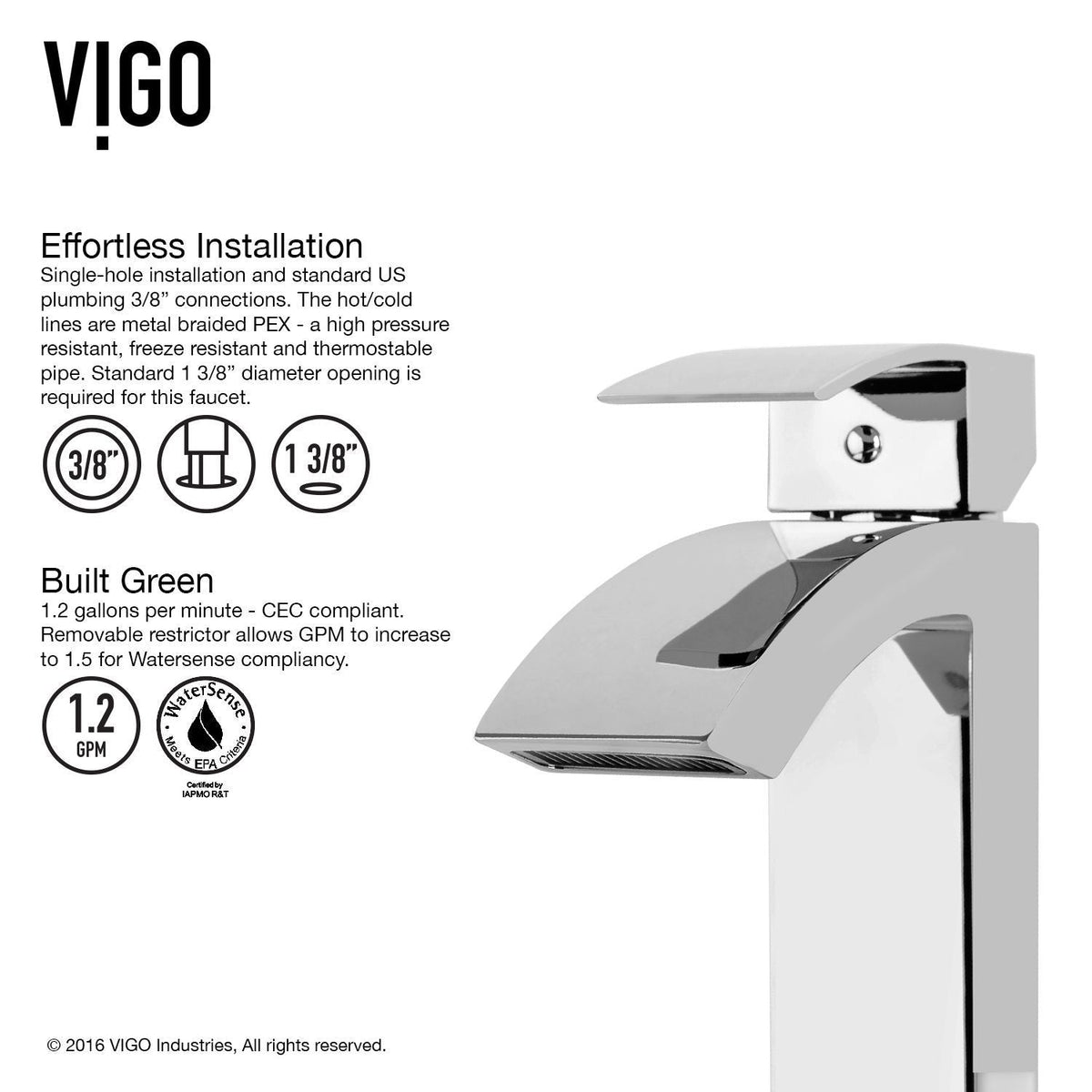 Duris Single Handle Single Hole Bathroom Sink Faucet, WaterSense Certified, Chrome