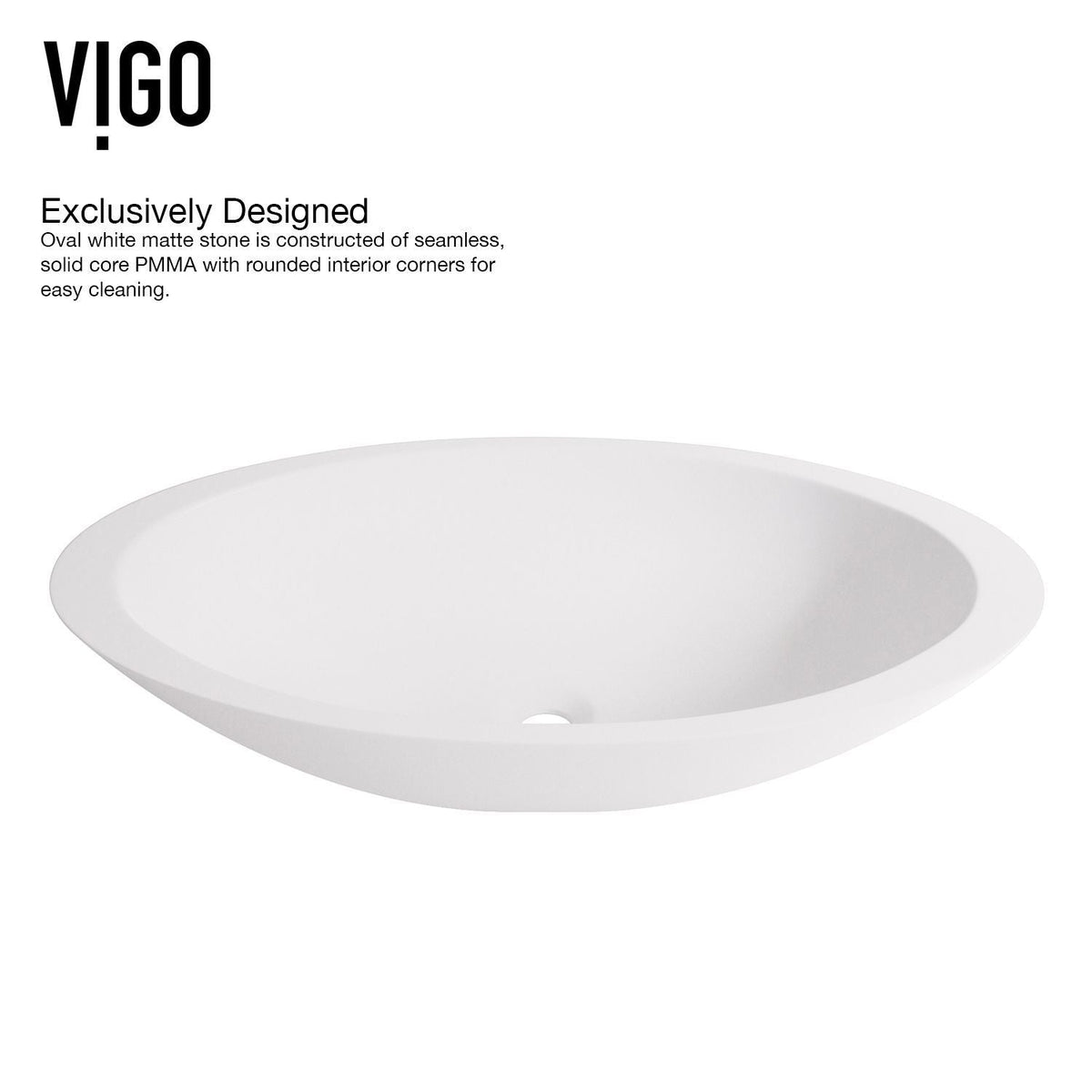 Wisteria White Bathroom Sink/Basin Set with Amada Faucet and Oval Composite Vessel