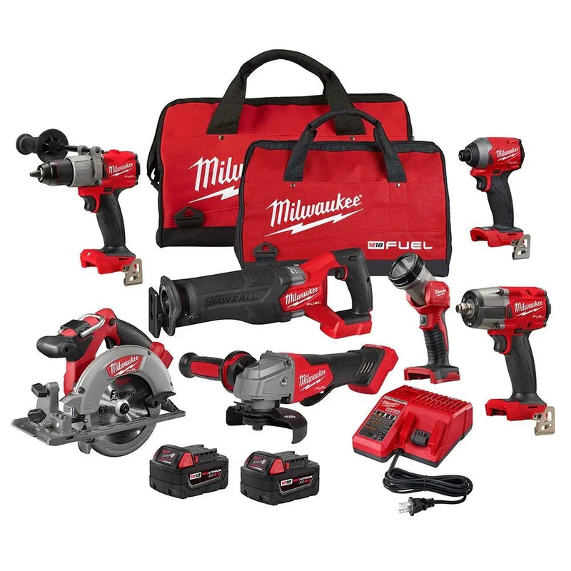 18V M18 Lithium-Ion Brushless Cordless 7-Tool Combo Kit 5.0 Ah O3831