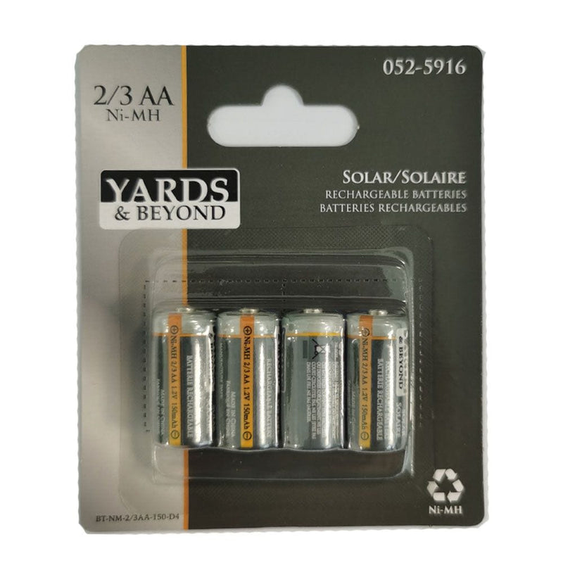 150mAh 2/3 AA Solar Rechargeable Batteries, 4-pk C1763