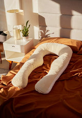Body Pillow | Elegant U-shaped Pregnancy Pillow - Organic Bamboo Fiber Cotton - Crushed Cooling Gel Filling - Ergonomic Design - Dual-Sided Use - Washable