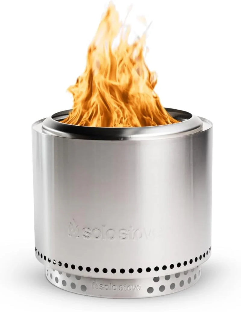 The "Stove Fire Pit" 2.0 with a bracket, 19.5-inch non-flaming pit, detachable ash tray - Portable outdoor fire pit - Stainless steel wood-burning fireplace, suitable for 4 - 6 people, weighs 21.75 pounds, ashes K7733
