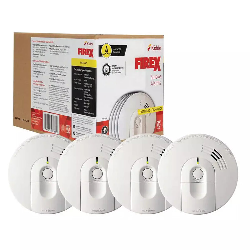 Firex 4 Pack Hardwired Smoke Detector with Ionization Sensor P9521