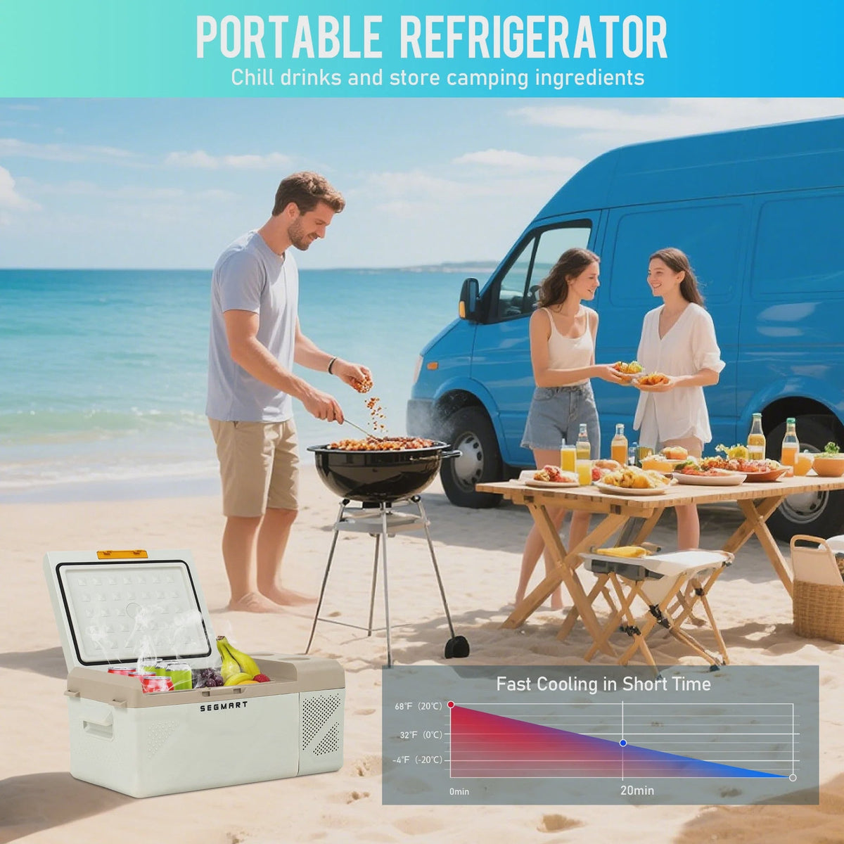 16.8QT Mini Fridge, Syngar Electric Cooler with 2 Plugs for Bedroom, Dorm RV Use, Portable Car Refrigerator for Camping, 60W, 24V/110V,...