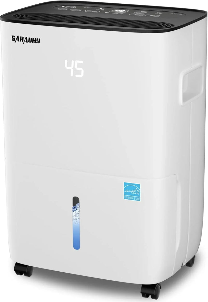 80-gallon Energy Star dehumidifier for basement, family bedrooms, large rooms (with a maximum area of up to 5200 square feet), equipped with drainage pipes and water tank I2871