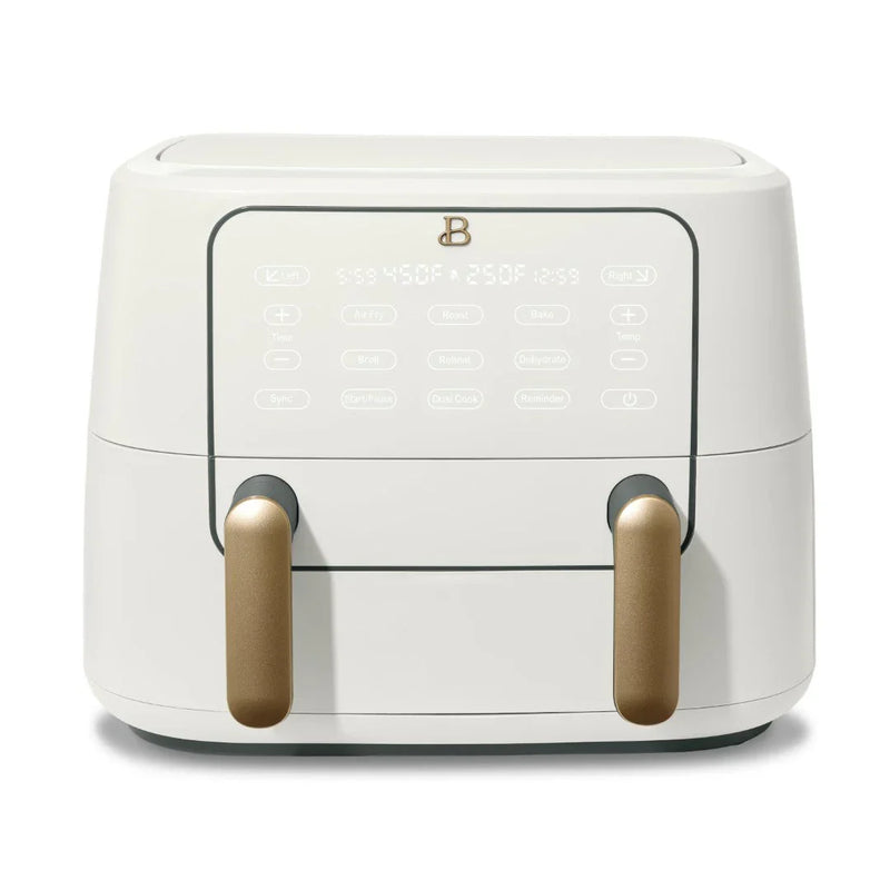 Beautiful 9QT TriZone Air Fryer, White Icing by Drew Barrymore D7314