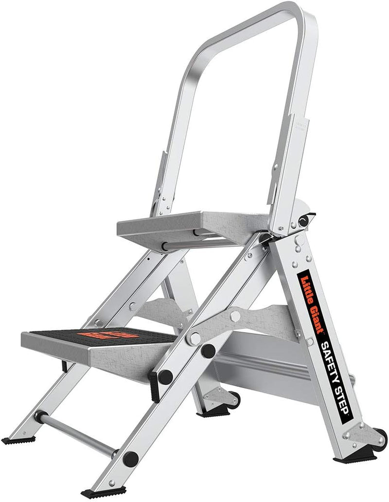 Ladder, Safety Step, Three-step Design, 3 feet high, Footrest, Aluminum, Type 1A, Load Capacity 300 pounds R2803