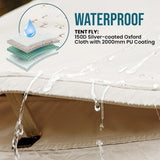 Portable inflatable camping tent, equipped with a manual pump, suitable for 3/4/6 people, easy to set up, suitable for outdoor activities. This inflatable outdoor waterproof Oxford canvas tent is suitable for family camping and is suitable for adults