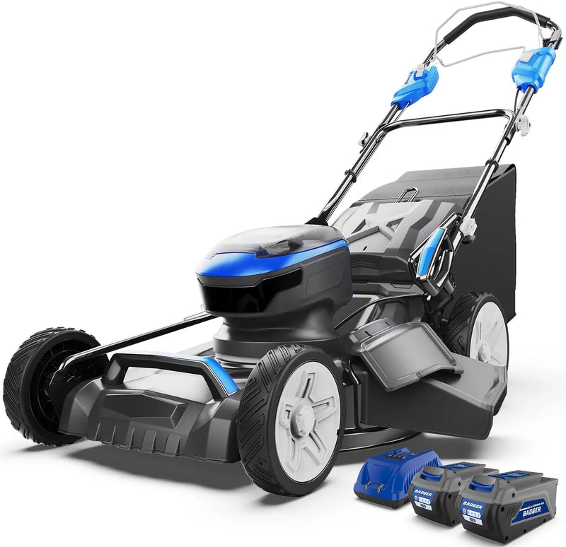Lawn Mower 40V Brushless 18" Cordless, 5 Cutting Height Adjustments Electric Lawn Mower, Quickly Folding Within 5’s, 4.0AH Battery and Super Charger Included. Q3818
