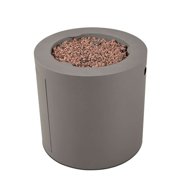Aegean Steel Propane Fire Pit Hidden Tank in Mist Gray, 24-in N1596