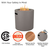 Aegean Steel Propane Fire Pit Hidden Tank in Mist Gray, 24-in